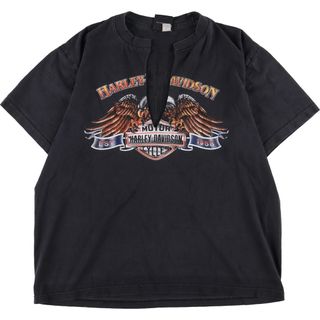 ハーレーダビッドソン(Harley Davidson)の古着 ハーレーダビッドソン Harley-Davidson 両面プリント カットオフ モーターサイクル バイクTシャツ レディースL /eaa339816(Tシャツ(半袖/袖なし))