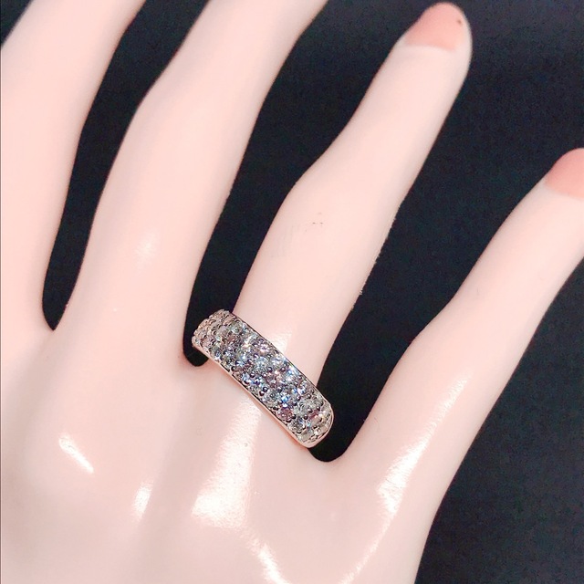 1.00ct 天然ピンクダイヤモンド 1ct パヴェ リング PT900 希少 レディースのアクセサリー(リング(指輪))の商品写真