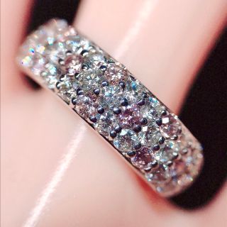 PT パヴェ ピンクダイヤモンド リング 0.17CT