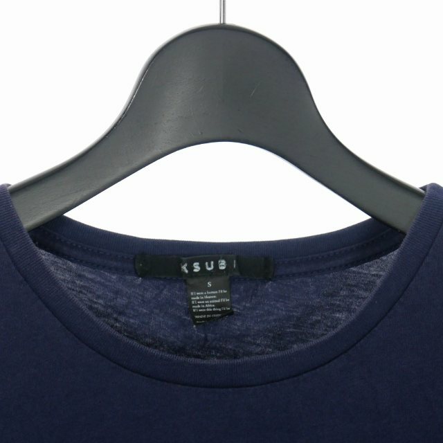 ksubi(スビ)のスビ ロゴ 刺繍 クルーネック Tシャツ カットソー 半袖 切替 S 紺 黒 メンズのトップス(Tシャツ/カットソー(半袖/袖なし))の商品写真