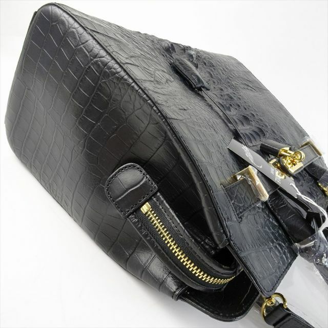 RODANIA(ロダニア)の新品 RODANIA カイマンレザー 2WAY ショルダーバッグ ブラック 黒 レディースのバッグ(ショルダーバッグ)の商品写真
