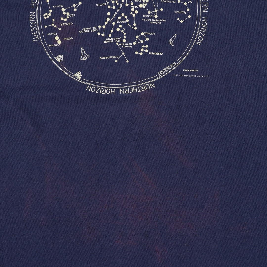 ビッグサイズ 80年代 フルーツオブザルーム FRUIT OF THE ROOM 星座柄 プリントTシャツ USA製 フリーサイズ ヴィンテージ /eaa339819 5