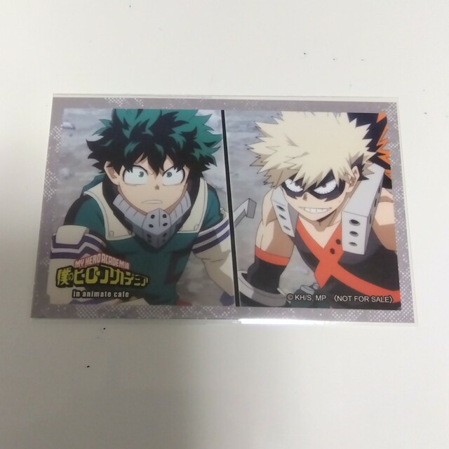 BANDAI(バンダイ)のヒロアカ アニカフェ アニメイトカフェ フォトカード 緑谷出久 爆豪勝己 エンタメ/ホビーのアニメグッズ(カード)の商品写真