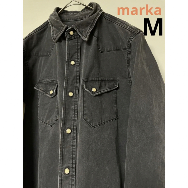 marka マーカ　デニムシャツ　サイズM 日本製　ブラック　スナップボタン
