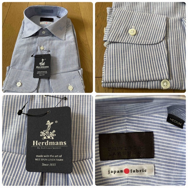 THE SUIT COMPANY(スーツカンパニー)のユニバーサルランゲージ長袖ドレスシャツHerdmansリネンM（39-84)新品 メンズのトップス(シャツ)の商品写真