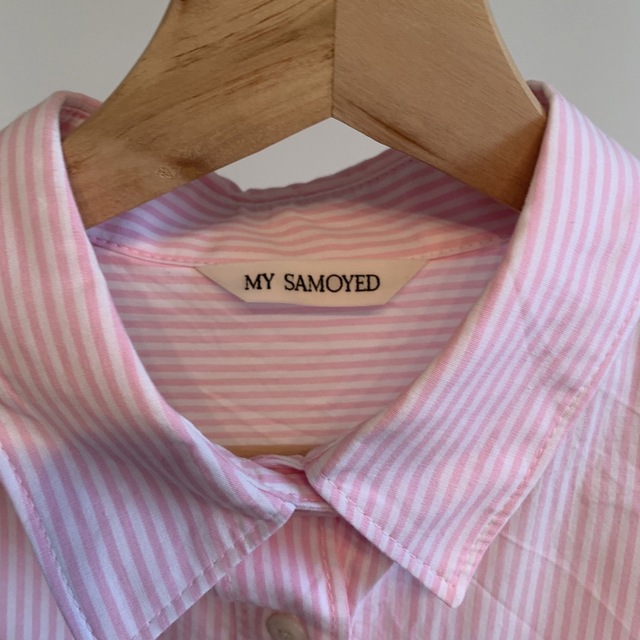 Kastane(カスタネ)のsamoyed サモエド　完売品　ビックシャツ　ピンク レディースのトップス(シャツ/ブラウス(半袖/袖なし))の商品写真