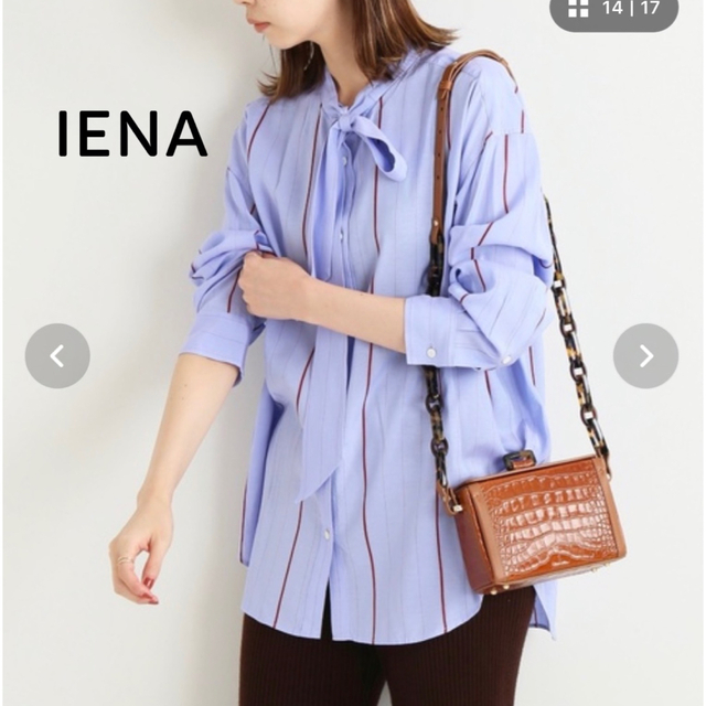 IENA(イエナ)のIENA イエナ　ストライプボウタイシャツ レディースのトップス(シャツ/ブラウス(長袖/七分))の商品写真