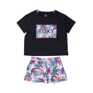 ロキシー(Roxy)のroxy 水着　キッズ　黒　ラッシュガード　3点セット 130(水着)