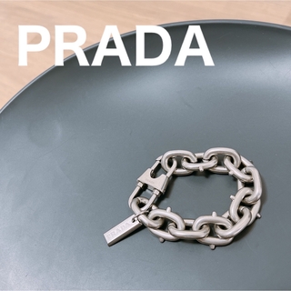 プラダ(PRADA)の【一点のみ】PRADA アンティーク加工　シルバーブレスレット(ブレスレット)