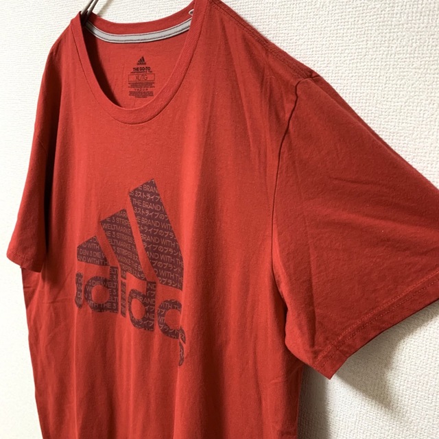 adidas(アディダス)のUS古着 アディダス 半袖Tシャツ ロゴプリント ゆるだぼ ヴィンテージ レッド メンズのトップス(Tシャツ/カットソー(半袖/袖なし))の商品写真