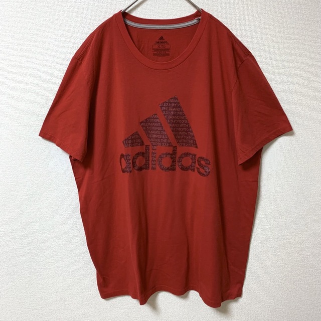 adidas(アディダス)のUS古着 アディダス 半袖Tシャツ ロゴプリント ゆるだぼ ヴィンテージ レッド メンズのトップス(Tシャツ/カットソー(半袖/袖なし))の商品写真