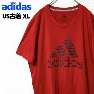 アディダス(adidas)のUS古着 アディダス 半袖Tシャツ ロゴプリント ゆるだぼ ヴィンテージ レッド(Tシャツ/カットソー(半袖/袖なし))