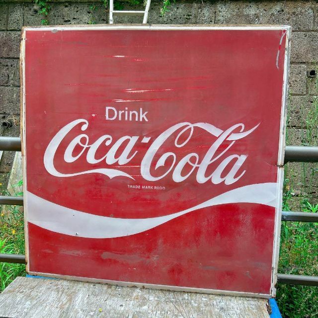 コカコーラ 大型 琺瑯看板 ヴィンテージ Coca Cola 特大 非売品-