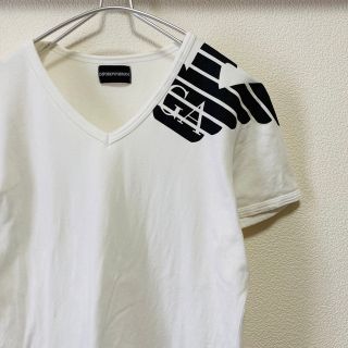 エンポリオアルマーニ(Emporio Armani)の一点物　エンポリオアルマーニ デカロゴ  VネックTシャツ(Tシャツ/カットソー(半袖/袖なし))