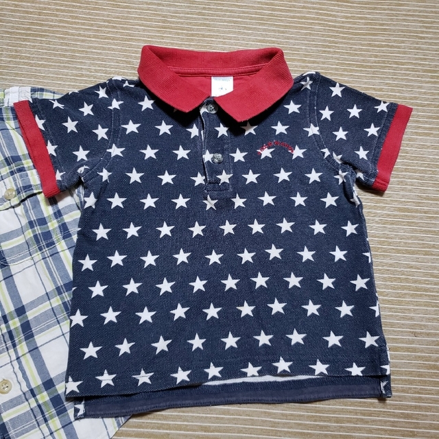 babyGAP(ベビーギャップ)のbaby Gap チェックシャツ　OLD NAVY ポロシャツ キッズ/ベビー/マタニティのベビー服(~85cm)(シャツ/カットソー)の商品写真