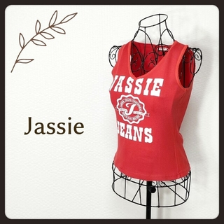 ジャッシー(JASSIE)の【F003】ジャッシー 綿100% 小さめサイズ プリントタンクトップ 赤(タンクトップ)