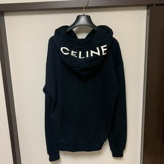 celine - CELINE セリーヌ パーカー フーディー フードロゴ 黒