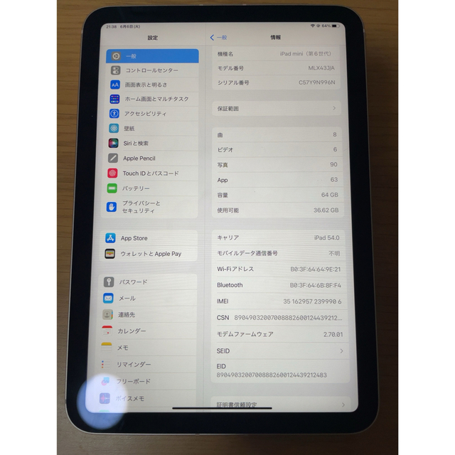 ipad mini 6 Cellular セルラー simフリー ピンク