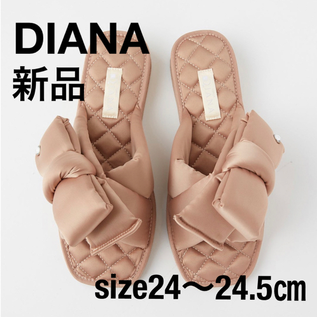 DIANA❤️新品未使用❤️ビックリボンサテンルームシューズ❤️pink❤️L size