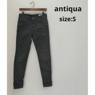 アンティカ(antiqua)のアンティカ antiqua ストレッチ  パンツ チャコールグレー レディース(カジュアルパンツ)