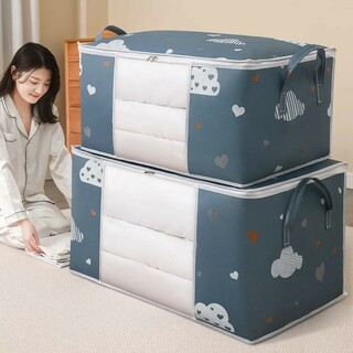 ２個セット☆ダークブルー防水スーツケース,衣類収納バッグ,大容量,防湿(旅行用品)