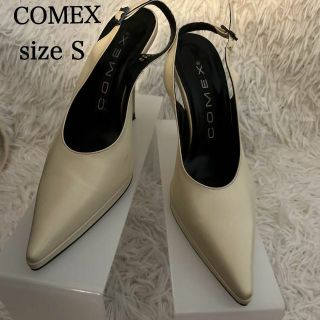 コメックス(COMEX)のコメックス パンプス  ホワイト size S バックストラップ　レザー(ハイヒール/パンプス)