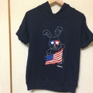 フィオルッチ(Fiorucci)の【美品】フィオルッチ　パーカー　紺色(Tシャツ/カットソー)