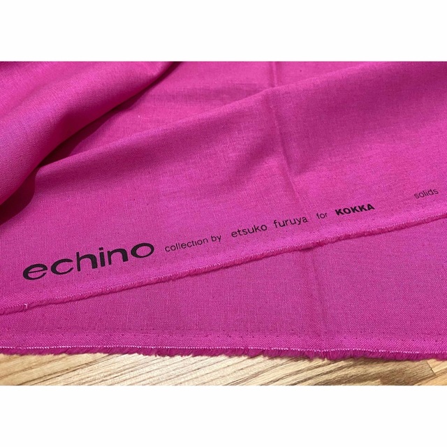 生地　綿麻　濃いピンク　1m   古家悦子さん　echino  コッカ ハンドメイドの素材/材料(生地/糸)の商品写真