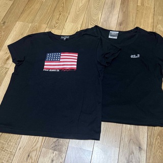ポロ(POLO（RALPH LAUREN）)のポロジーンズ&jack wolfskin Sサイズの黒半袖Tシャツのセット(Tシャツ(半袖/袖なし))