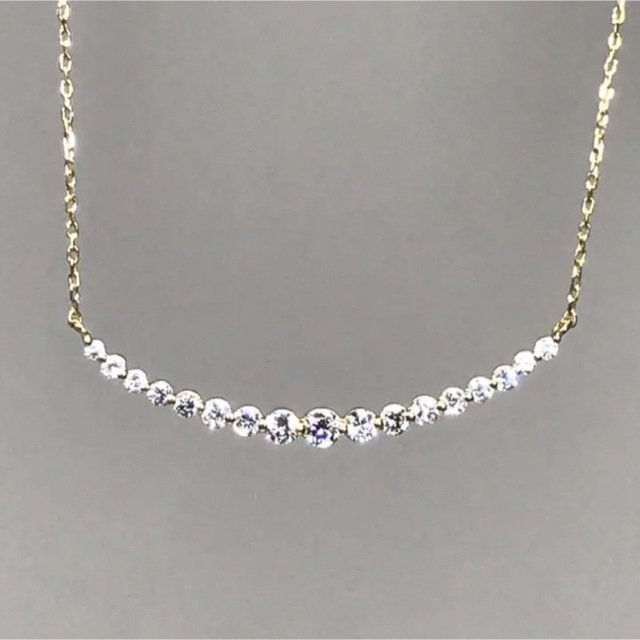 免税品購入 ラインネックレス k18 ダイヤモンド 1カラット