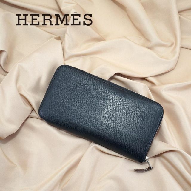 美品】 Hermès エルメス アザップロング シルクイン 長財布 ブラック-