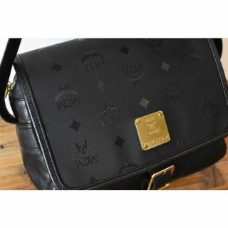 MN AV0009 高級 MCM エムシーエム 金 ロゴ 総柄 ミニ コンパクト