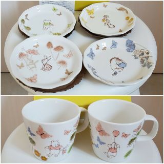 ディズニー(Disney)のディズニー　Poohさん×関西スーパー　小皿4枚　マグカップ2種セット(食器)