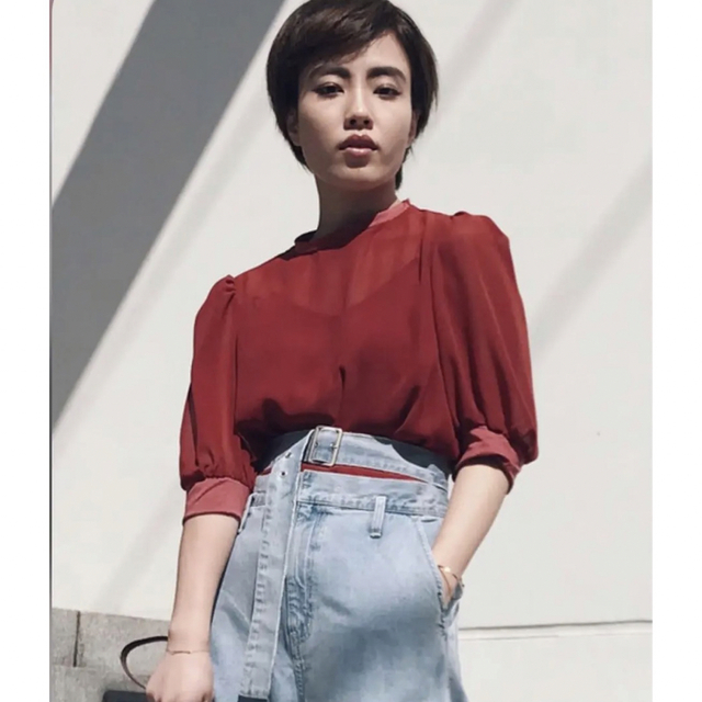 レーヨン】 Ameri VINTAGE - AMERI / MEDI SHEER PUFF SLEEVE TOPの