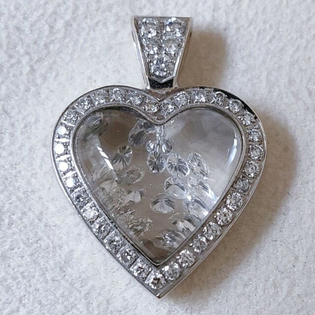 チャーム ステシエ ダイヤモンド ペンダントトップ K14WG 0.65ct 5.1g
