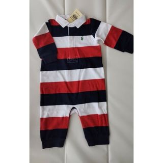 ポロラルフローレン(POLO RALPH LAUREN)の＊ラルフローレン 長袖カバーオール　赤　baby ６Ｍ　６０cm(カバーオール)