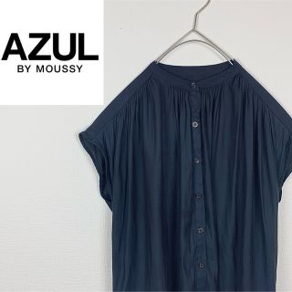 アズールバイマウジー(AZUL by moussy)の匿名配送【アズール】ノースリーブ　ネイビー　ネイビー　きれい系　人気　売れ筋(シャツ/ブラウス(半袖/袖なし))