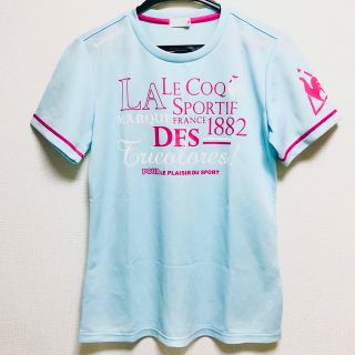 ルコックスポルティフ(le coq sportif)の【新品】ルコックスポルティフ Tシャツ 水色 ピンクロゴデザイン(Tシャツ(半袖/袖なし))