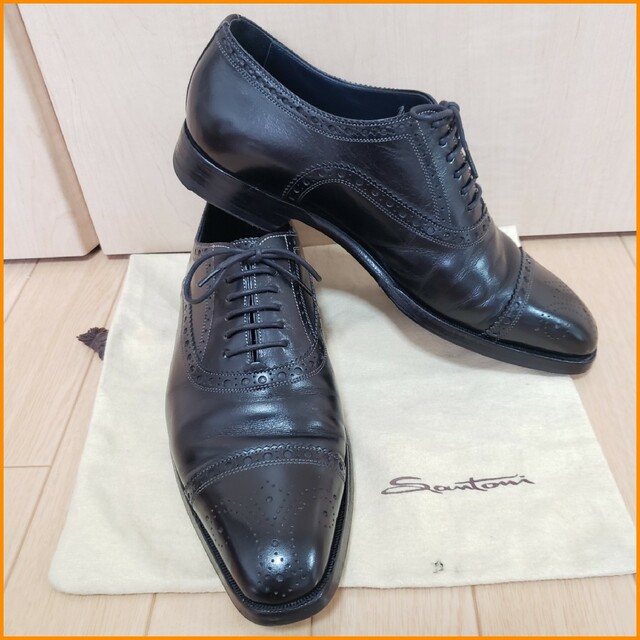 Santoni サントーニ スエードセミブローグシューズ 5.5F ビームスF-
