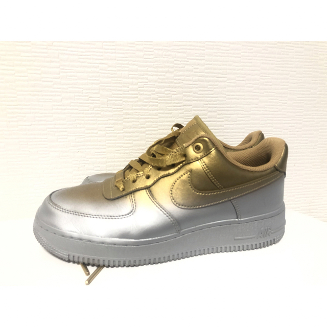 超美品 NIKE エアフォース1 ゴールド×シルバー 25.0cm 金 銀-