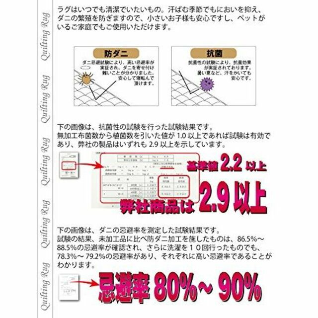 【色: 無地・ブラック】フリーリー ラグ カーペット 抗菌 防ダニ キルトラグ 5