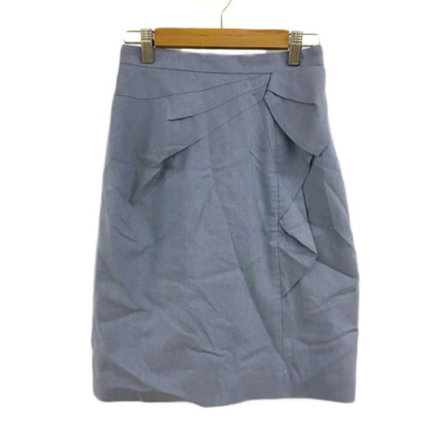JUSGLITTY(ジャスグリッティー)のジャスグリッティー スカート タイト 膝丈 無地 リネン混 0 水色 青 レディースのスカート(ひざ丈スカート)の商品写真
