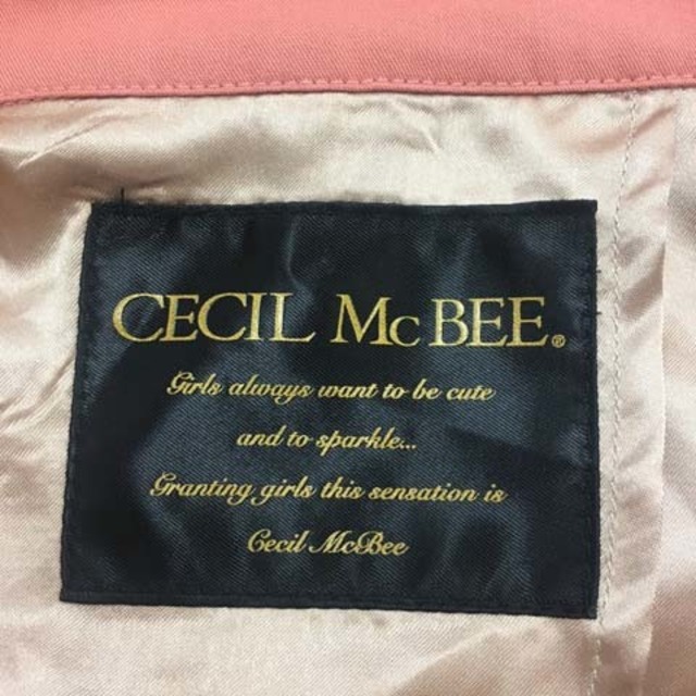 CECIL McBEE(セシルマクビー)のセシルマクビー コート トレンチ ダブル ミドル丈 無地 長袖 M ピンク レディースのジャケット/アウター(トレンチコート)の商品写真