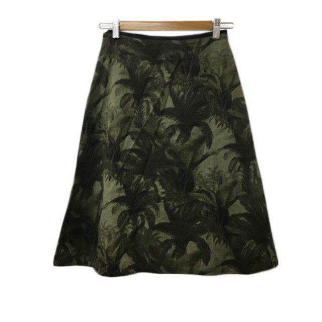 UNITED ARROWS(ユナイテッドアローズ)のユナイテッドアローズ closet story スカート 膝丈 総柄 36 緑 レディースのスカート(ひざ丈スカート)の商品写真
