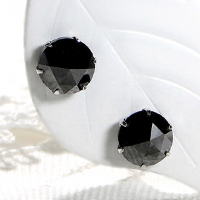 新品 PT900 ブラックダイヤモンド プラチナピアス 刻印あり上質日本製 ペア 4