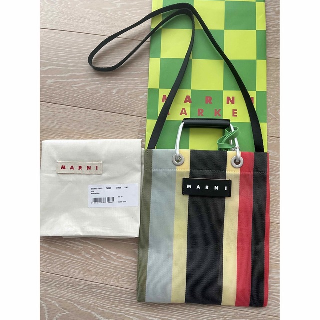 新品未使用】新作!MARNI ストライプミニショルダーバッグ イノックス