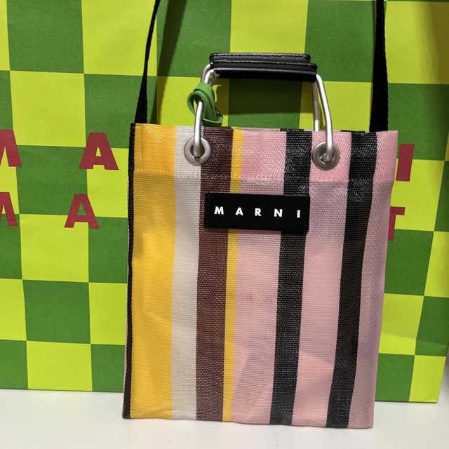 【新品未使用】03 MARNI ストライプミニショルダーバッグ　ローズソルベのサムネイル