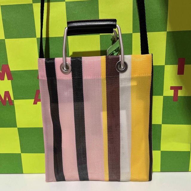 Marni(マルニ)の【新品未使用】03  MARNI ストライプミニショルダーバッグ　ローズソルベ レディースのバッグ(ショルダーバッグ)の商品写真