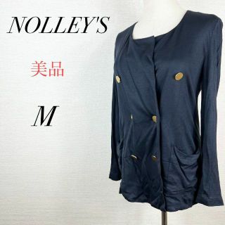 ノーリーズ(NOLLEY'S)のジャケット風カーディガン　ノーカラー　薄手　春秋服　羽織り　フォーマル　オフィス(カーディガン)