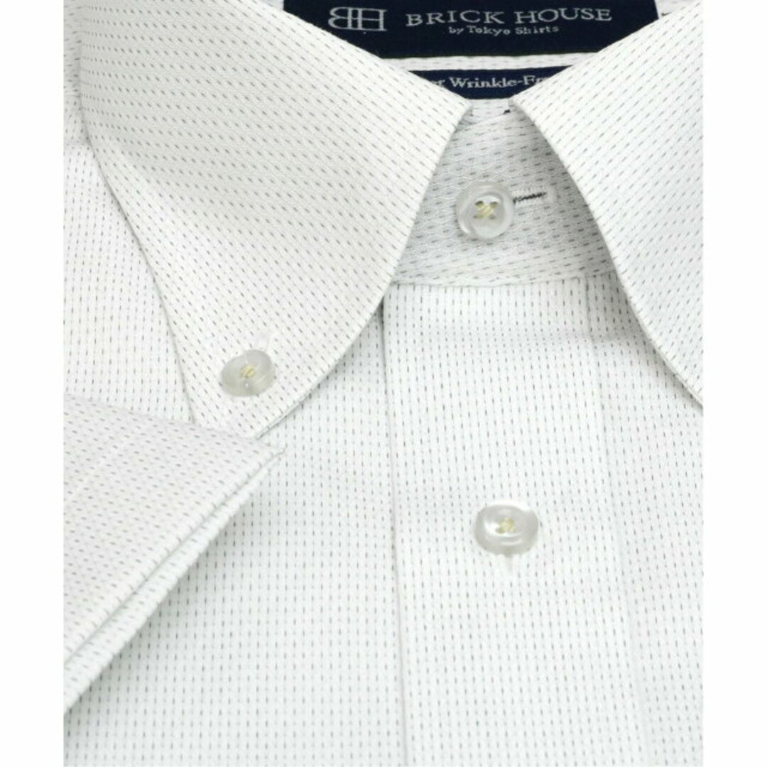 【グレー】(M)【超形態安定】 ボタンダウンカラー 半袖ワイシャツ 2
